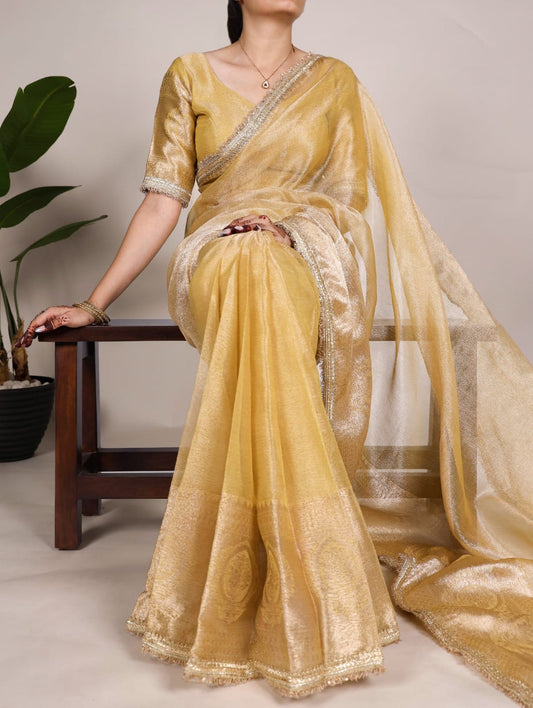 Tissue Shimmer Saree with Zari and Weaving