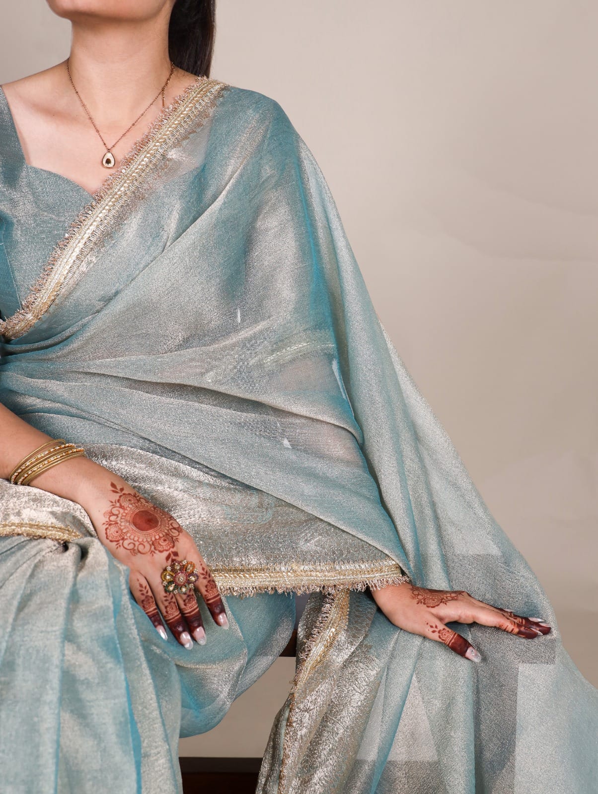 Tissue Shimmer Saree with Zari and Weaving