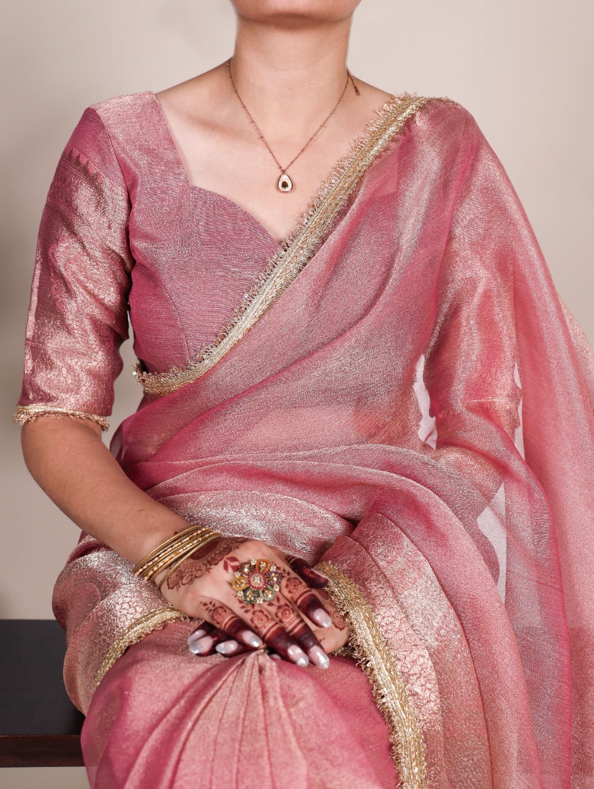 Tissue Shimmer Saree with Zari and Weaving