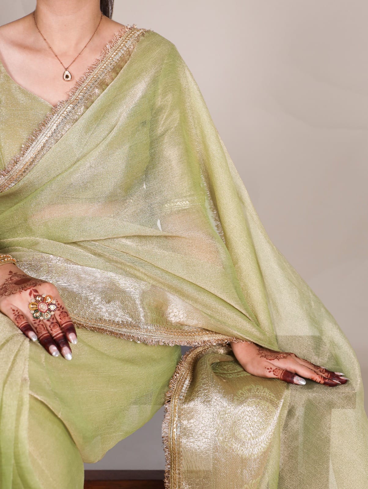 Tissue Shimmer Saree with Zari and Weaving