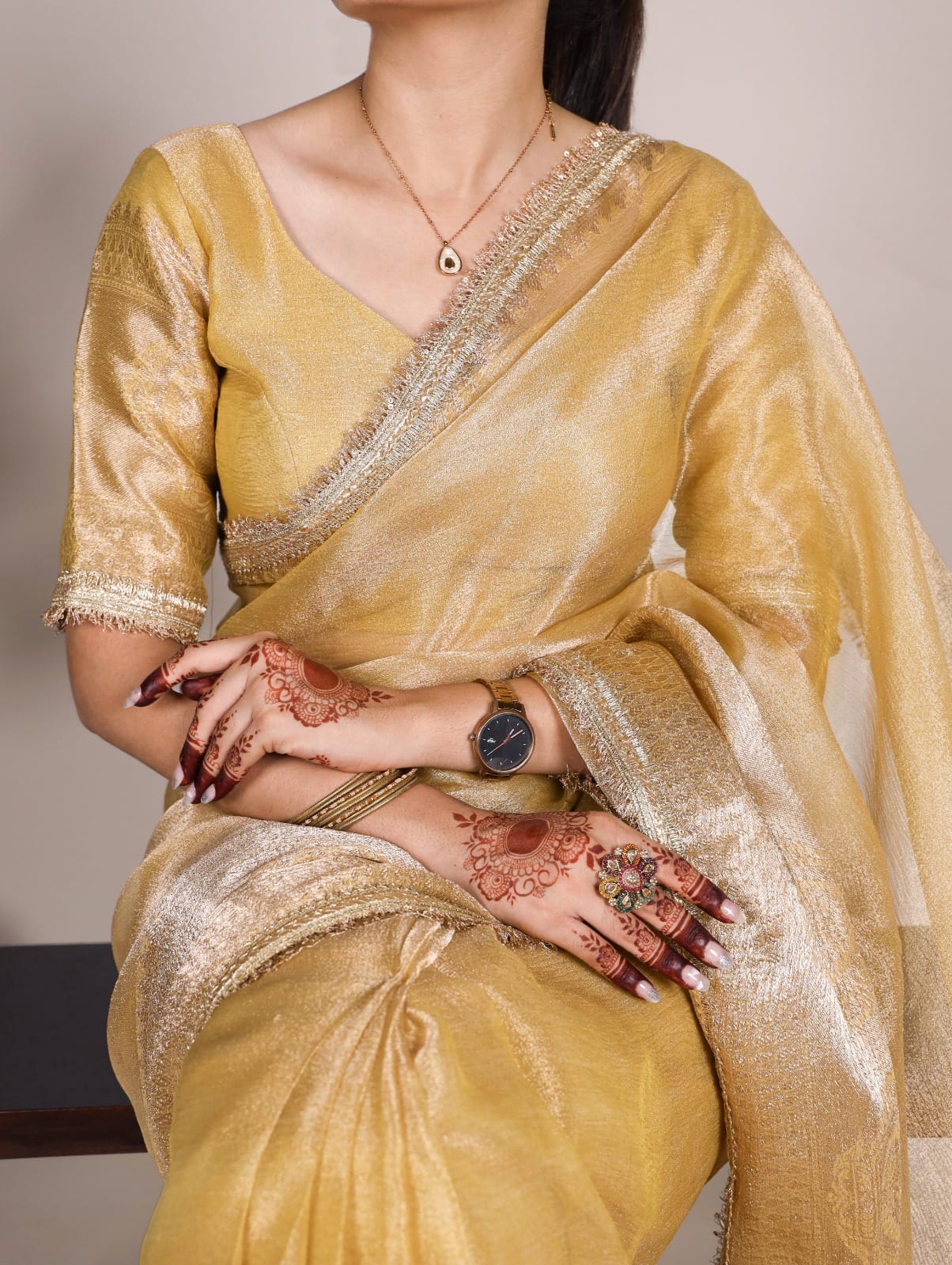 Tissue Shimmer Saree with Zari and Weaving