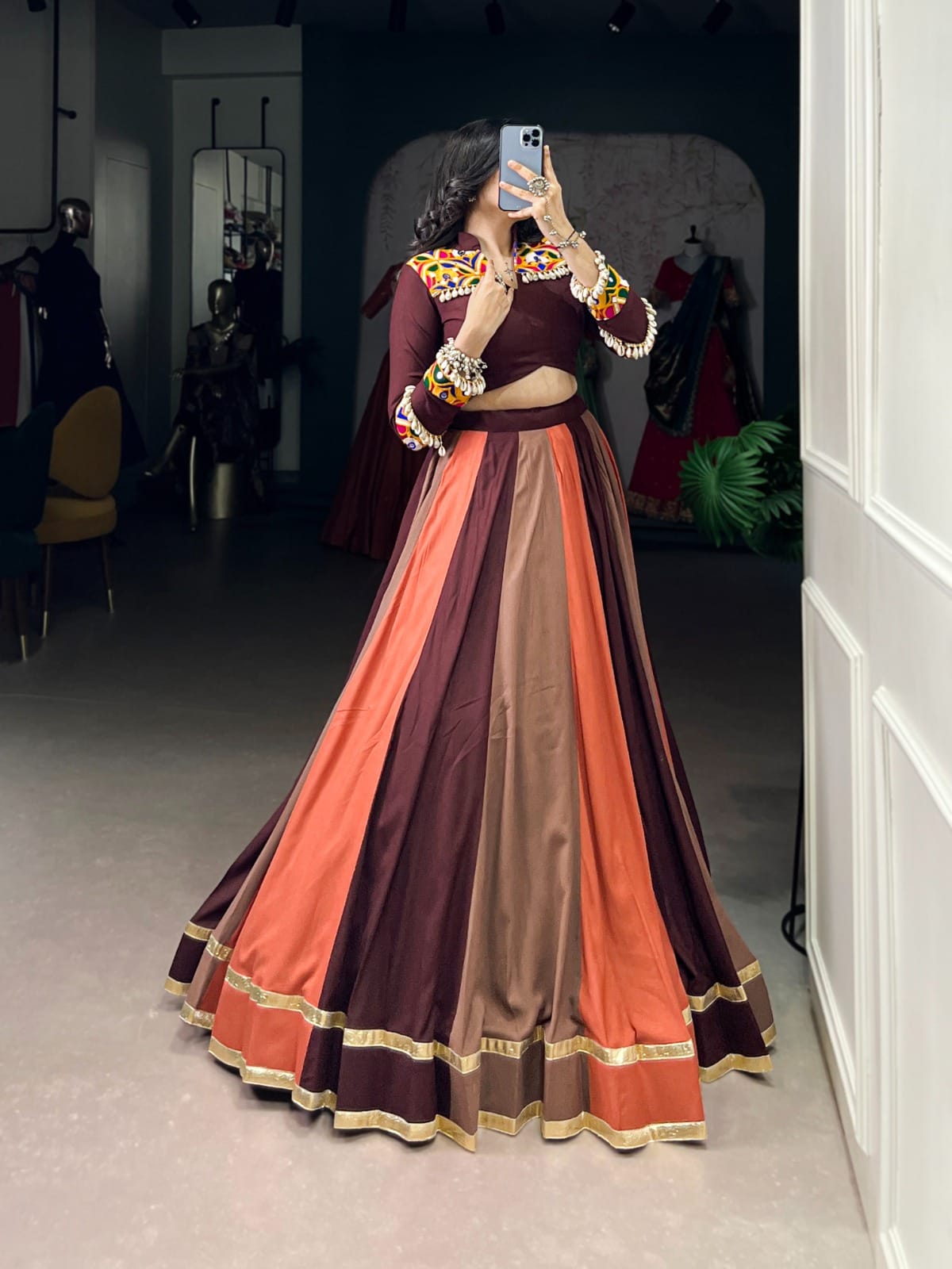 Navratri Special Pure Rayon Lehenga Set