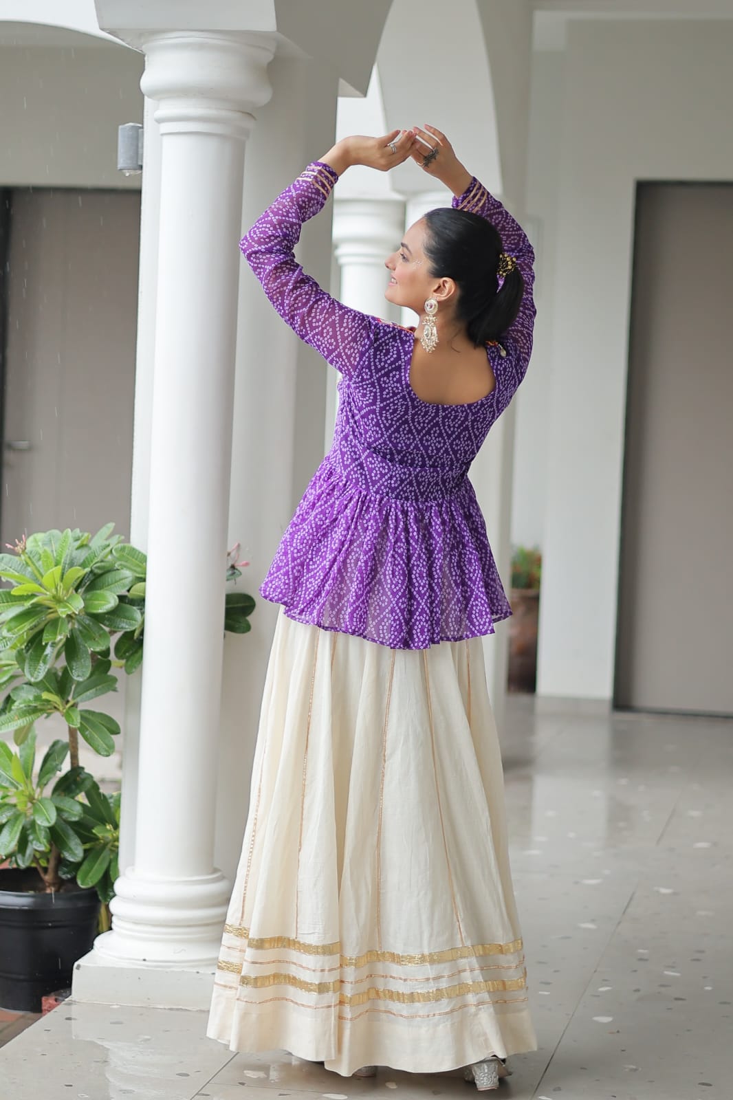 Navratri Special Kora Cotton Lehenga