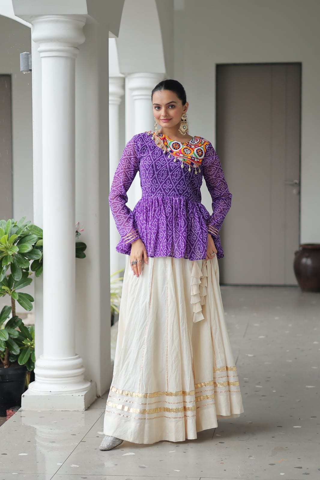 Navratri Special Kora Cotton Lehenga