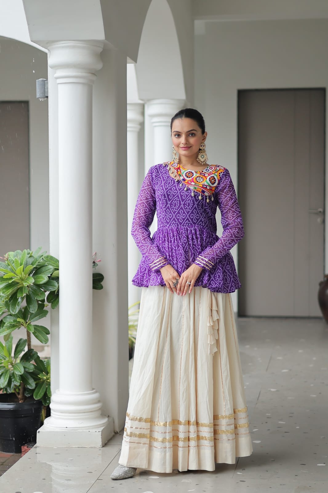 Navratri Special Kora Cotton Lehenga