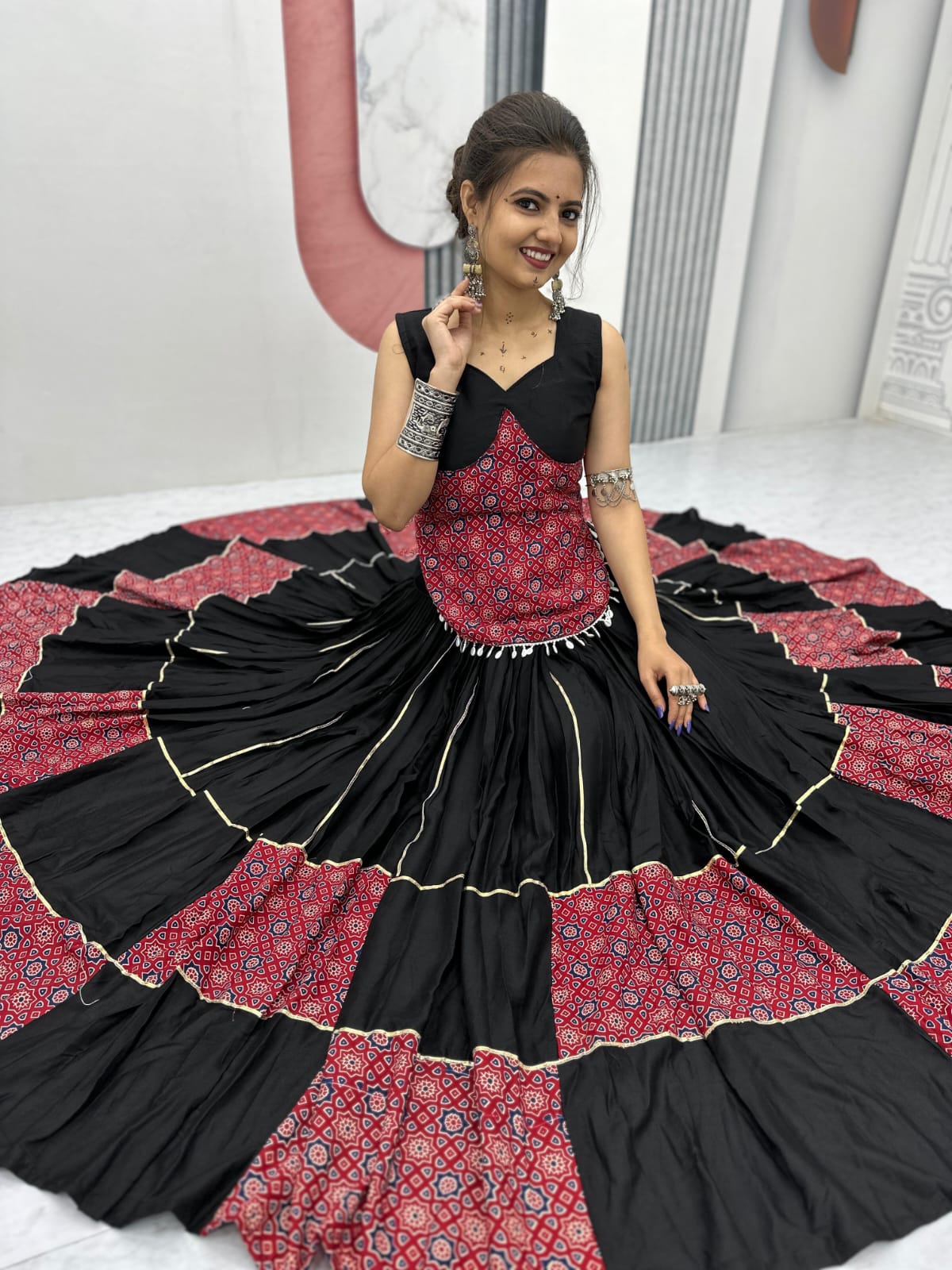 Navratri Special Premium Ajrakh Print Lehenga Choli