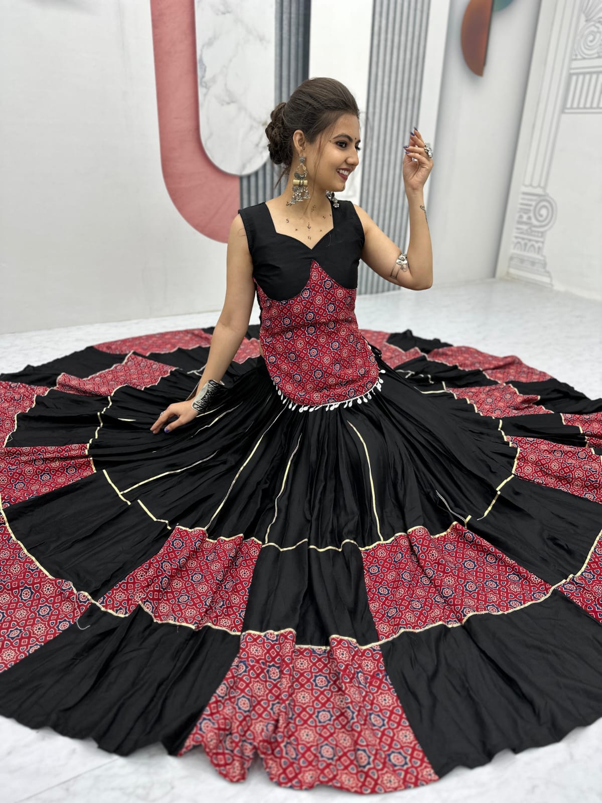 Navratri Special Premium Ajrakh Print Lehenga Choli