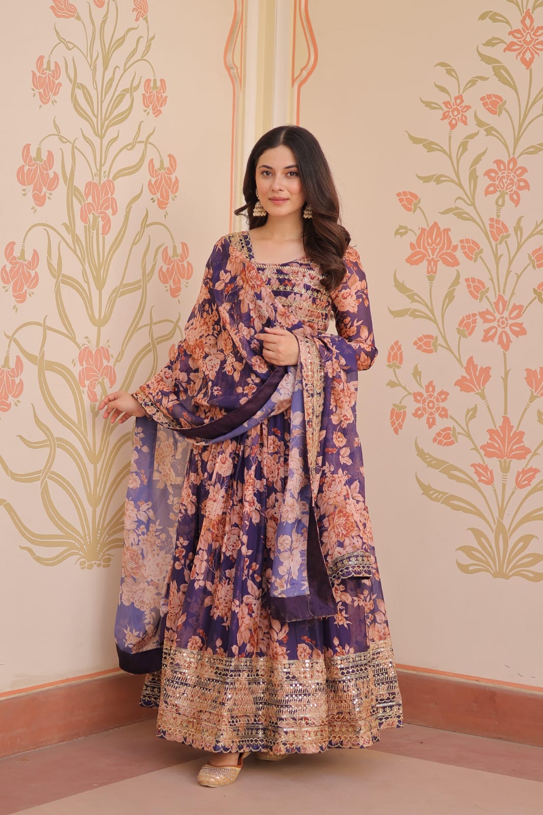 Premium Designer Readymade Gown-Dupatta