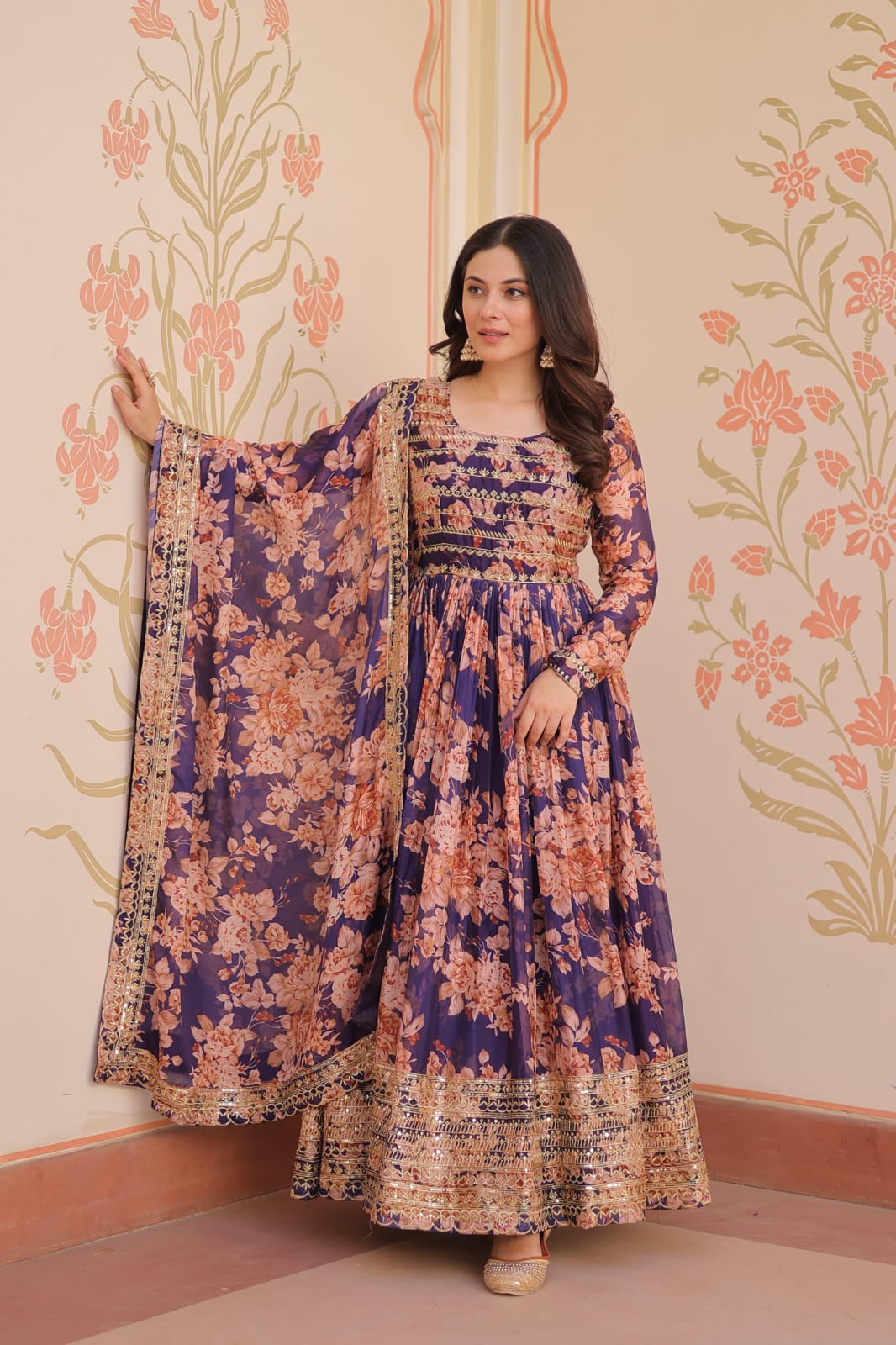 Premium Designer Readymade Gown-Dupatta