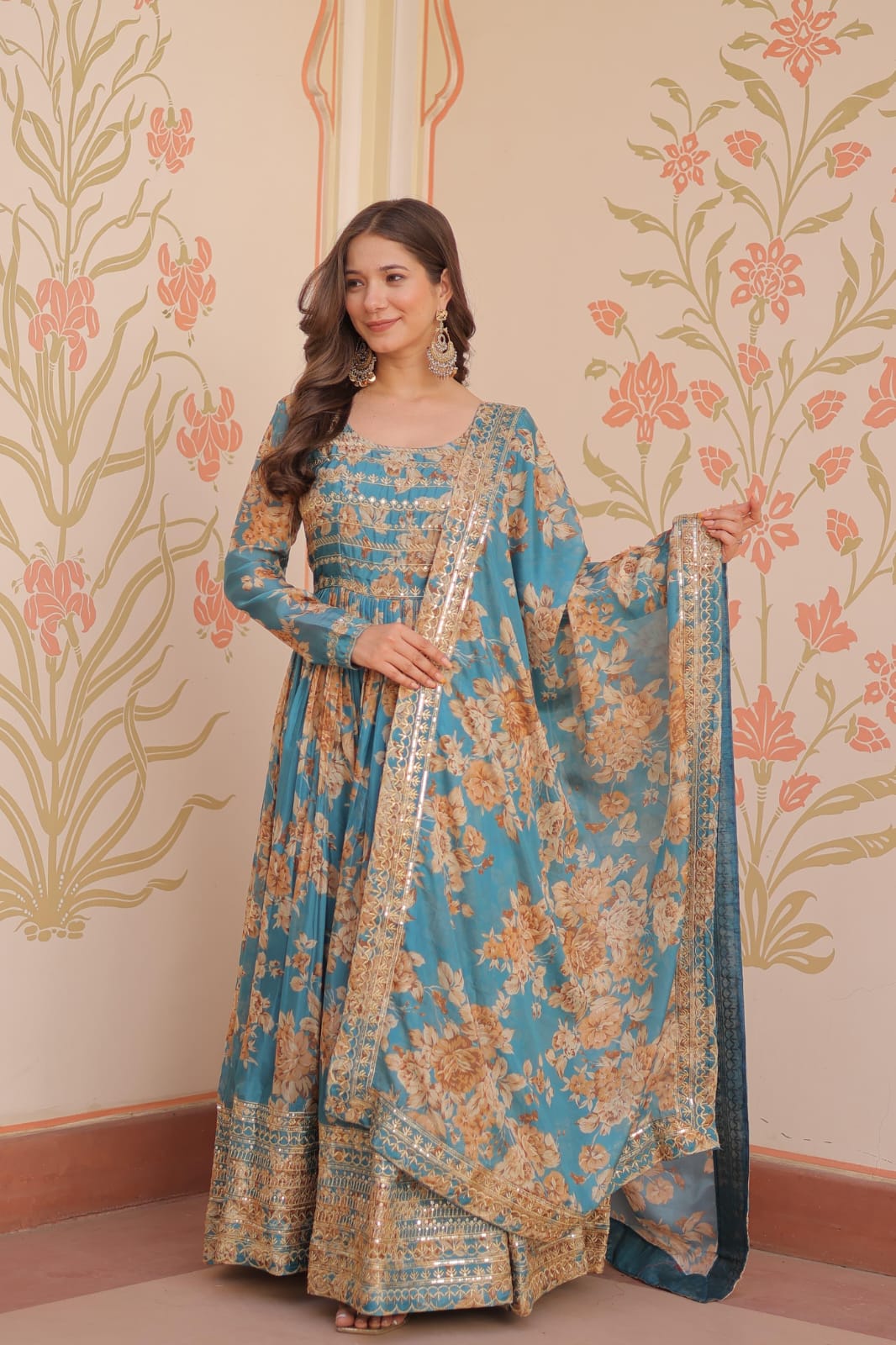 Premium Designer Readymade Gown-Dupatta