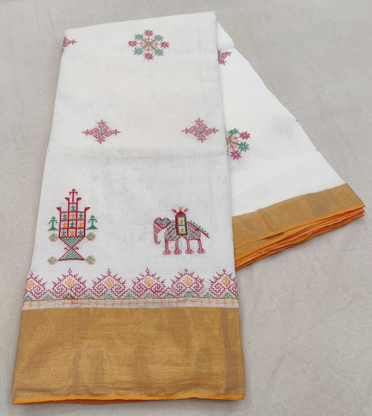 Elegant White Cotton Saree – Subtle Sophistication with a Touch of Tradition