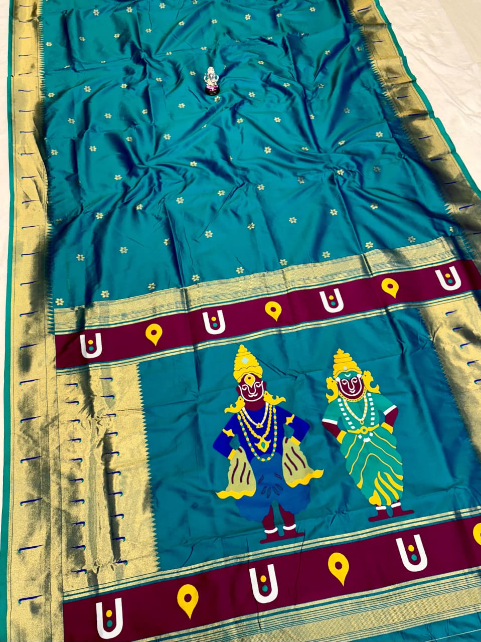 Vitthal Rakhumai Paithani Saree – Divine Elegance in Soft Silk