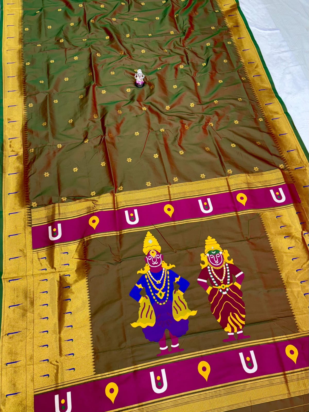 Vitthal Rakhumai Paithani Saree – Divine Elegance in Soft Silk