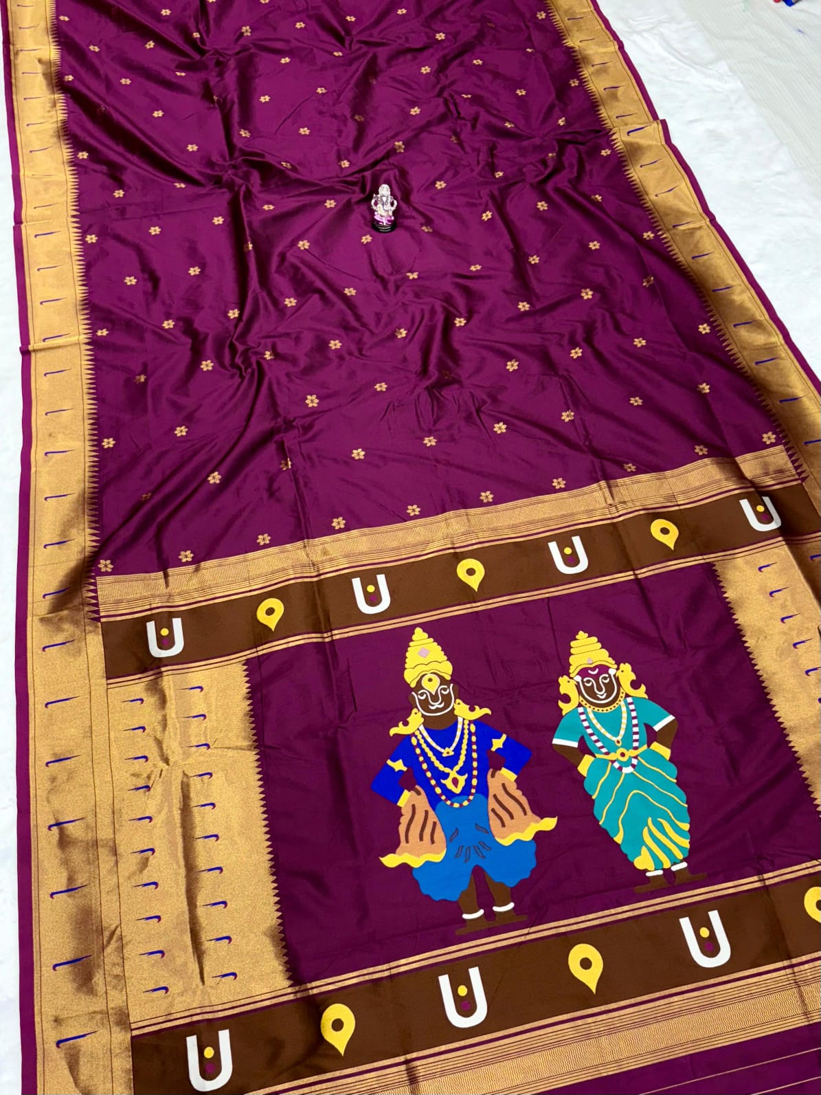 Vitthal Rakhumai Paithani Saree – Divine Elegance in Soft Silk