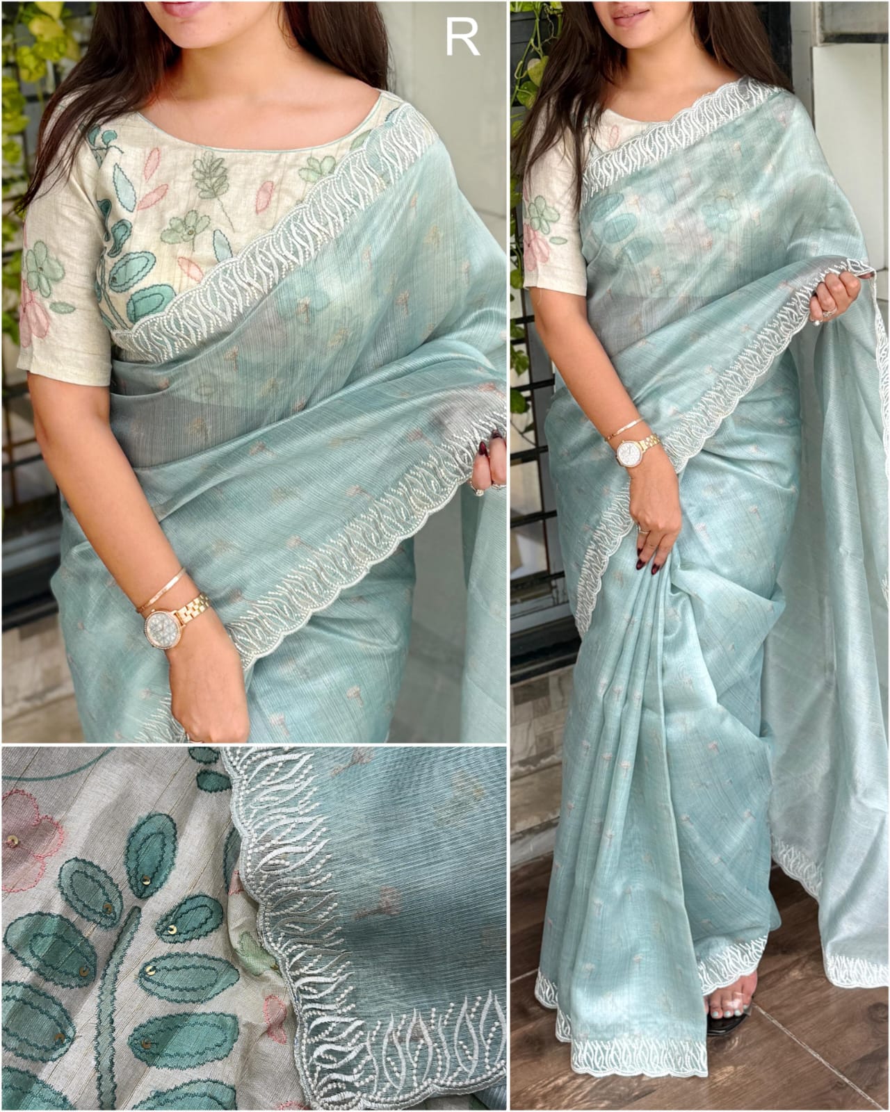 Designer Silk Saree with Embroidered Blouse