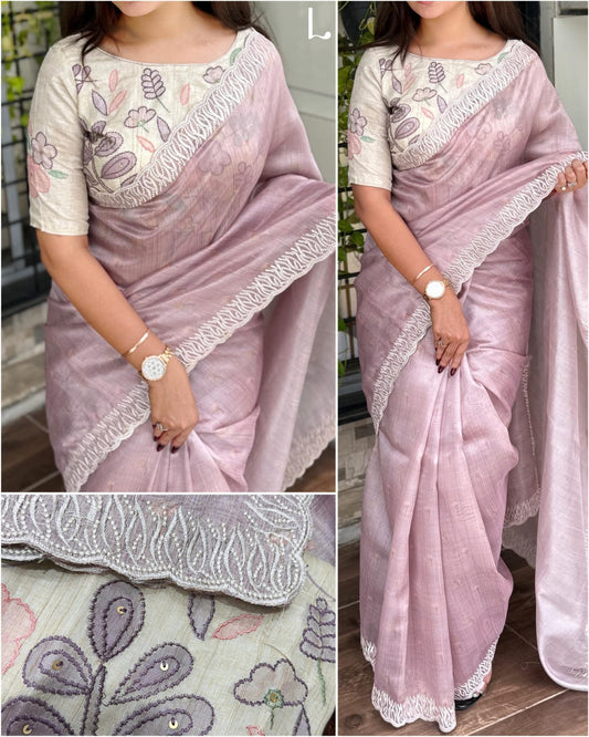 Designer Silk Saree with Embroidered Blouse