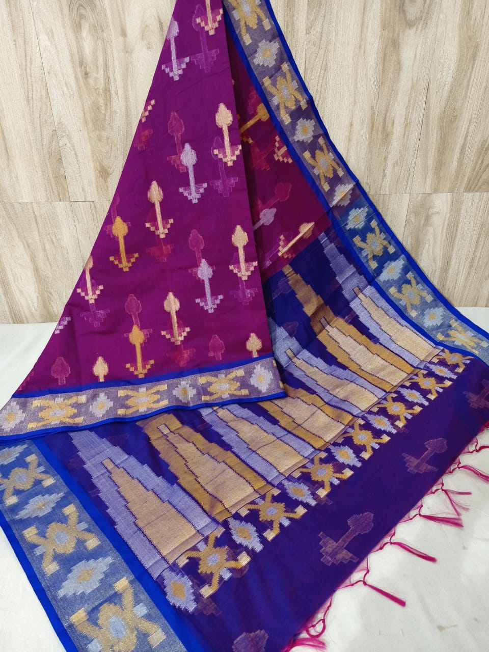 Pure Pochampally Banarasi Chanderi Cotton Saree