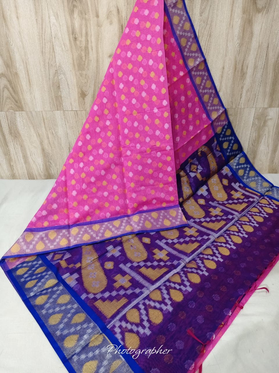 Pure Pochampally Banarasi Chanderi Cotton Saree