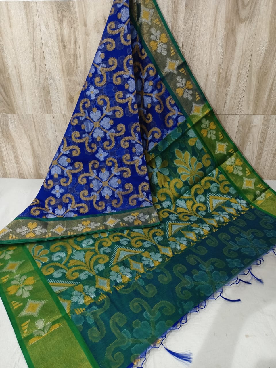 Pure Pochampally Banarasi Chanderi Cotton Saree