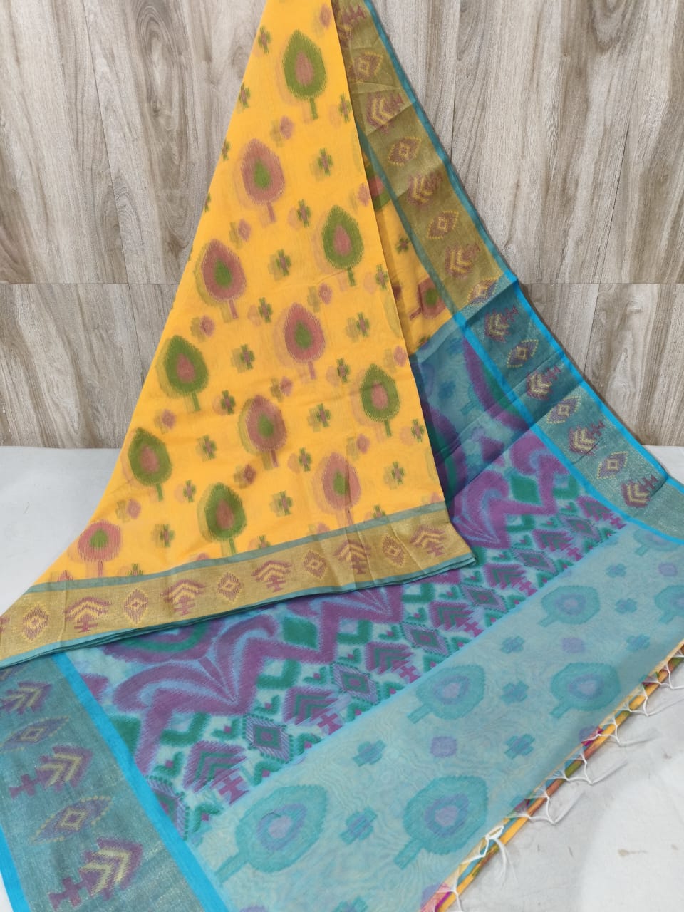 Pure Pochampally Banarasi Chanderi Cotton Saree