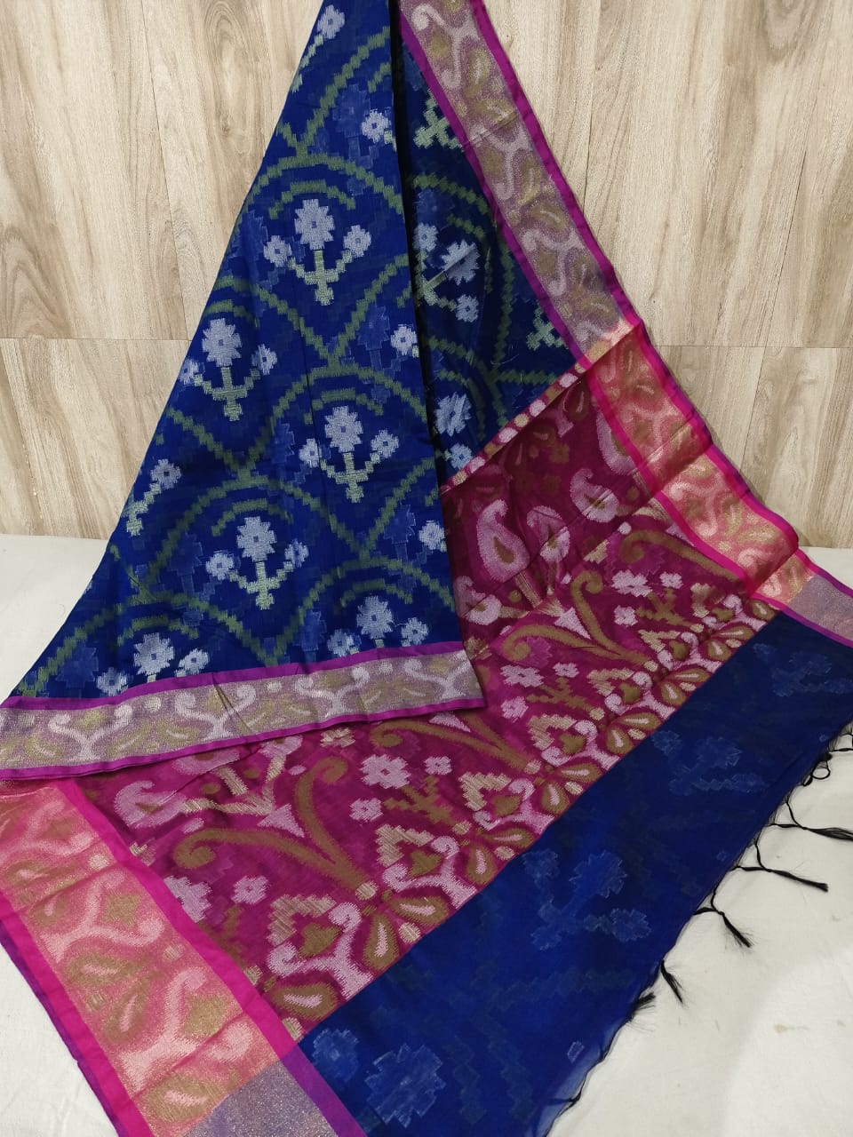 Pure Pochampally Banarasi Chanderi Cotton Saree