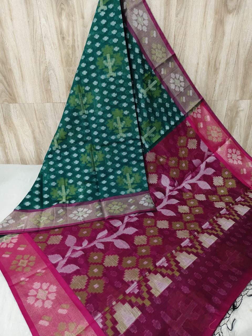 Pure Pochampally Banarasi Chanderi Cotton Saree