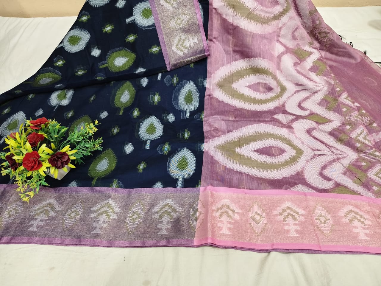 Pure Pochampally Banarasi Chanderi Cotton Saree