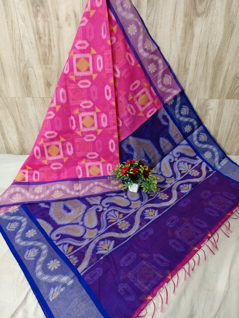 Pure Pochampally Banarasi Chanderi Cotton Saree