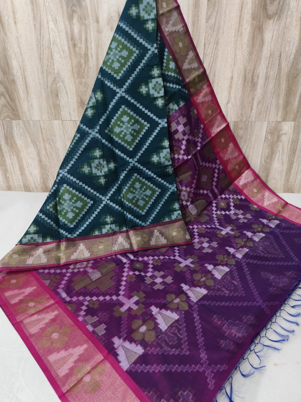 Pure Pochampally Banarasi Chanderi Cotton Saree