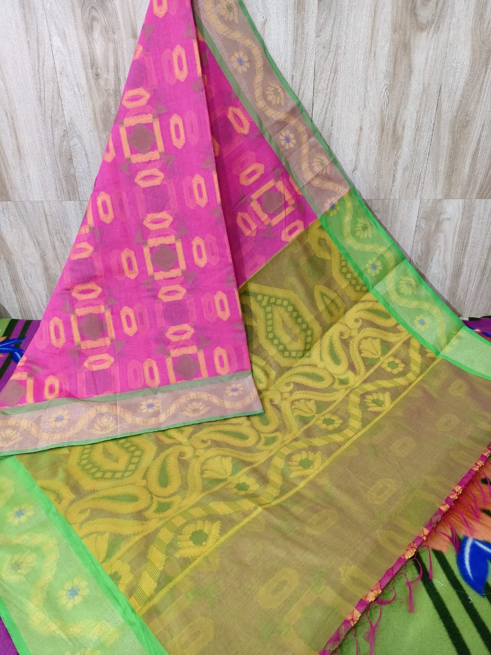 Pure Pochampally Banarasi Chanderi Cotton Saree