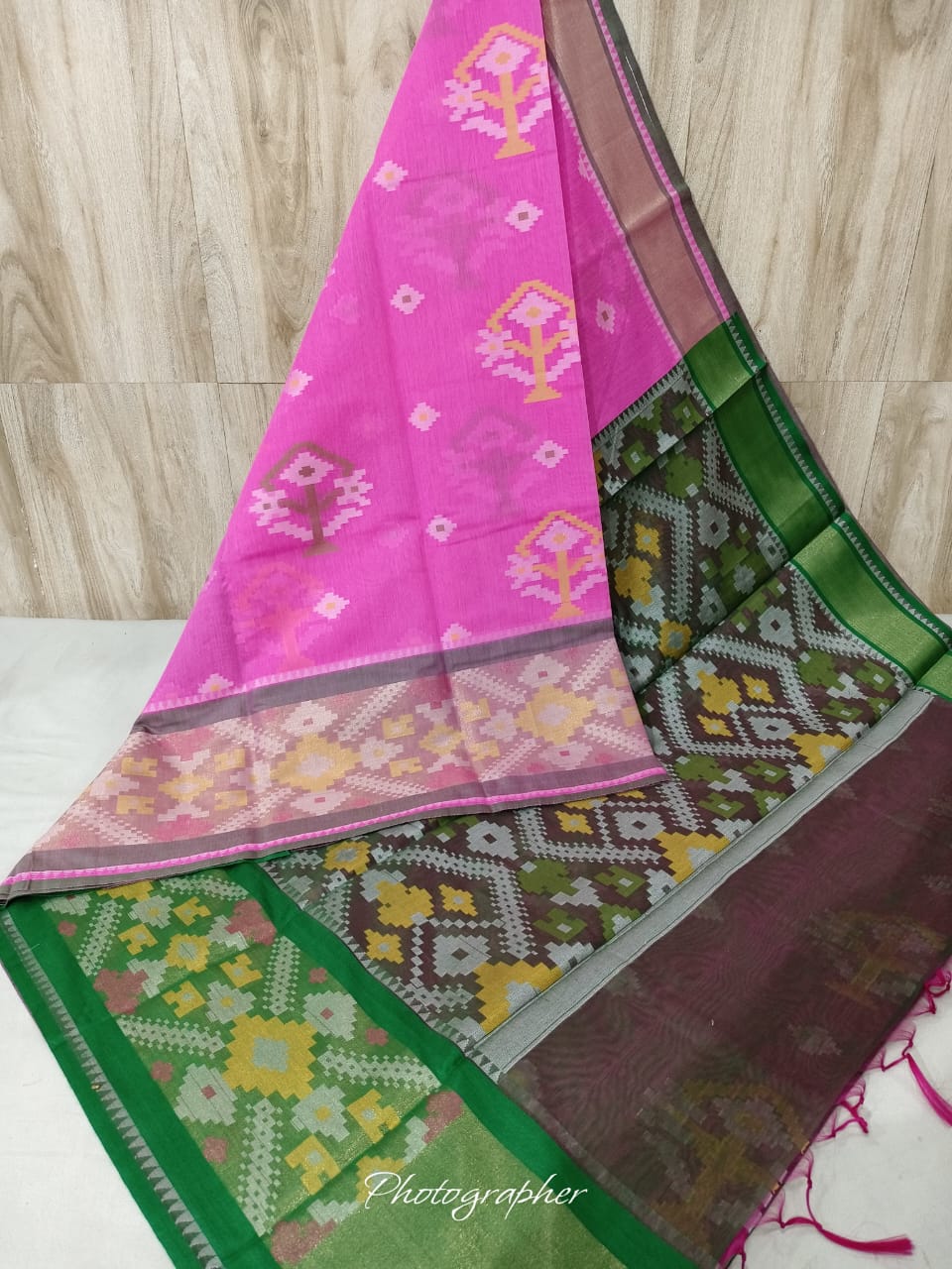 Pure Pochampally Banarasi Chanderi Cotton Saree