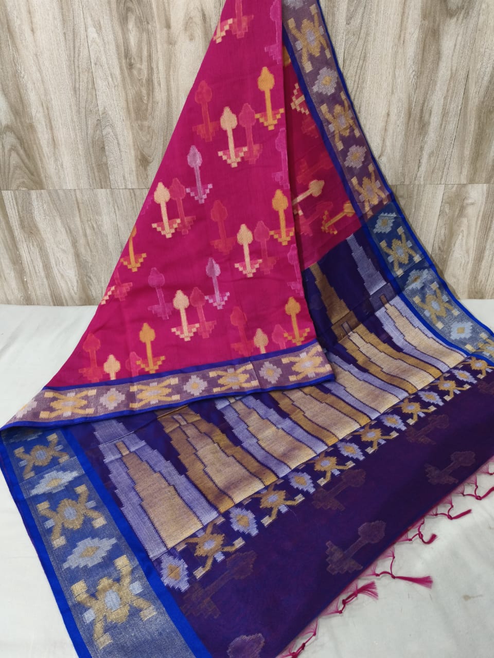 Pure Pochampally Banarasi Chanderi Cotton Saree