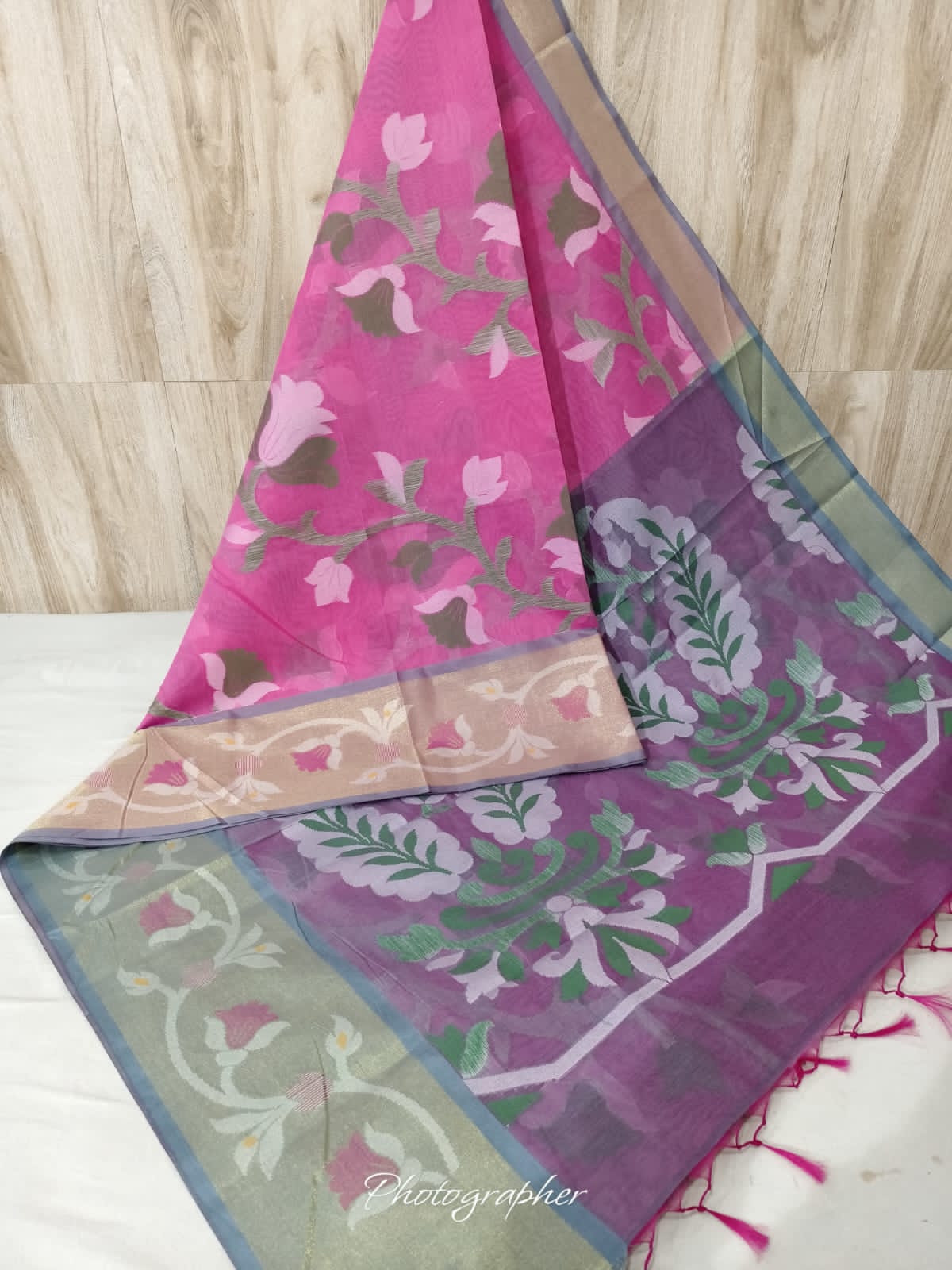 Pure Pochampally Banarasi Chanderi Cotton Saree