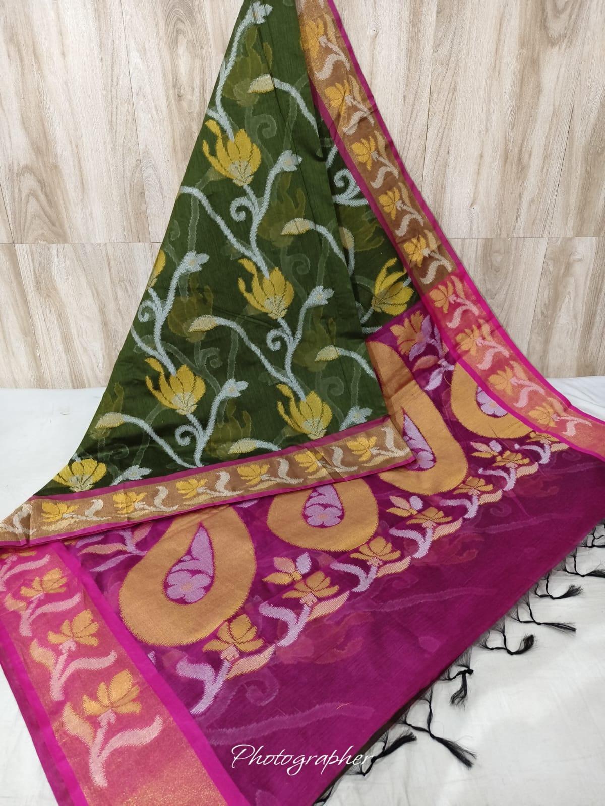 Pure Pochampally Banarasi Chanderi Cotton Saree