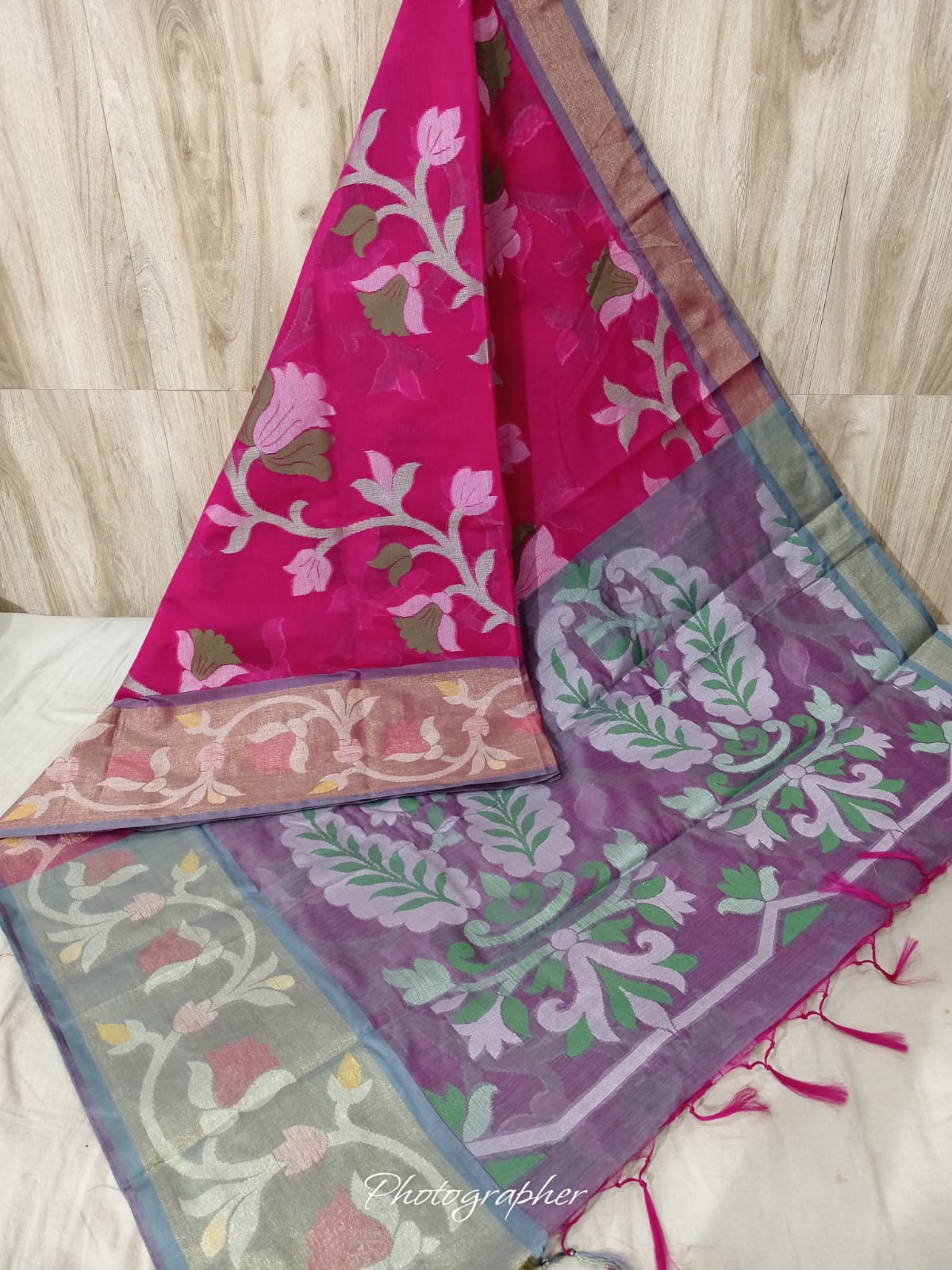 Pure Pochampally Banarasi Chanderi Cotton Saree