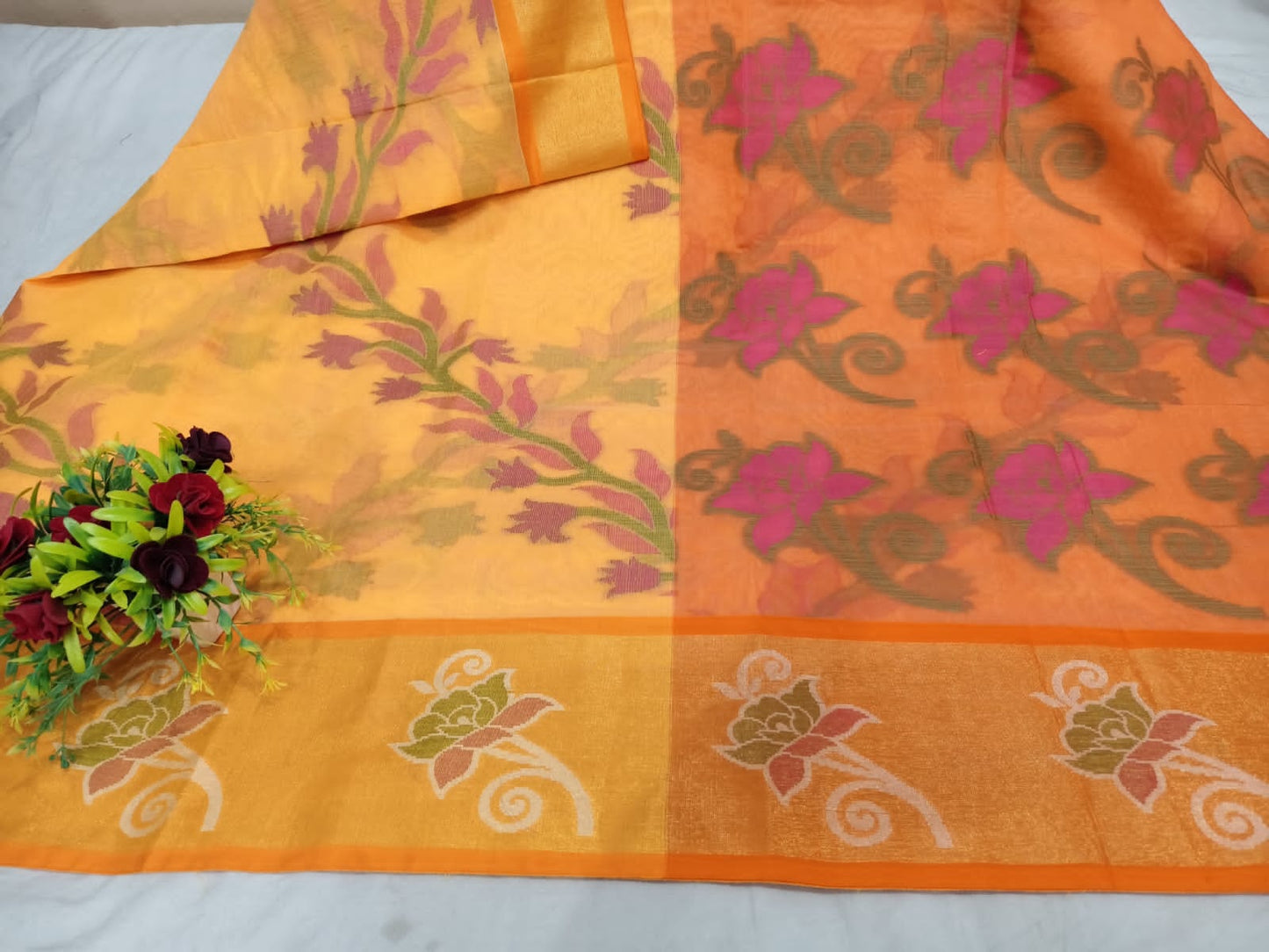 Pure Pochampally Banarasi Chanderi Cotton Saree