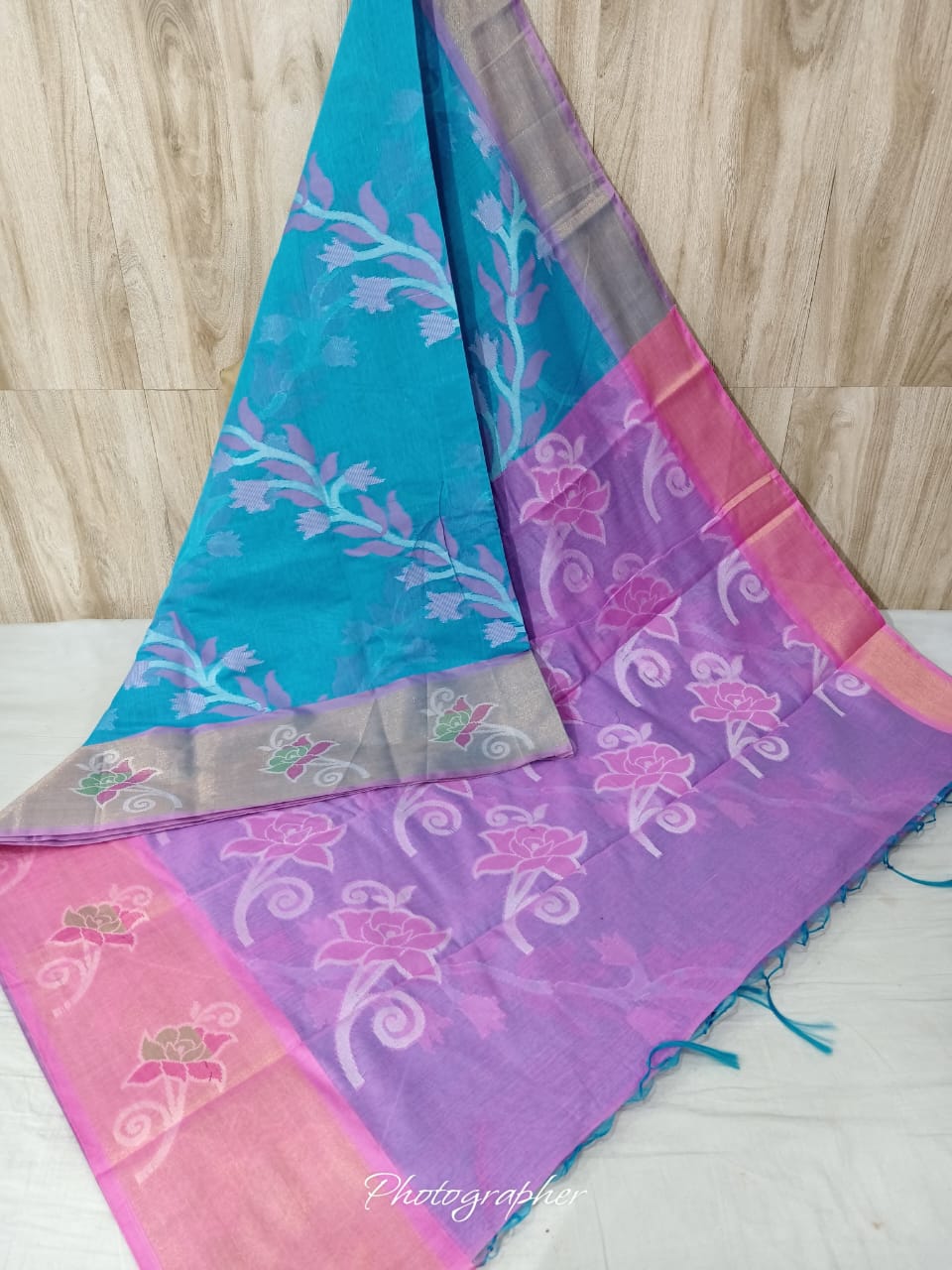 Pure Pochampally Banarasi Chanderi Cotton Saree