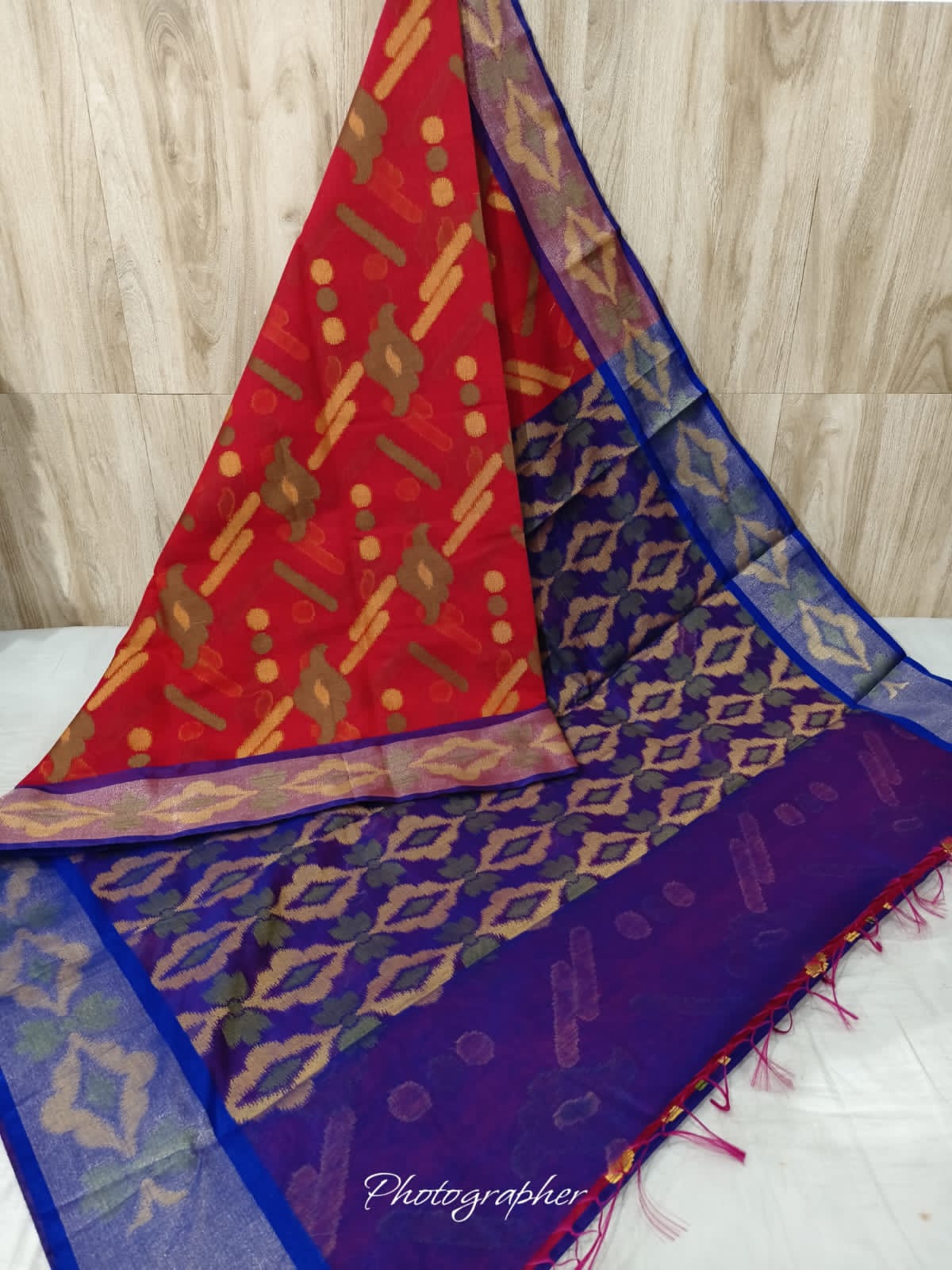 Pure Pochampally Banarasi Chanderi Cotton Saree