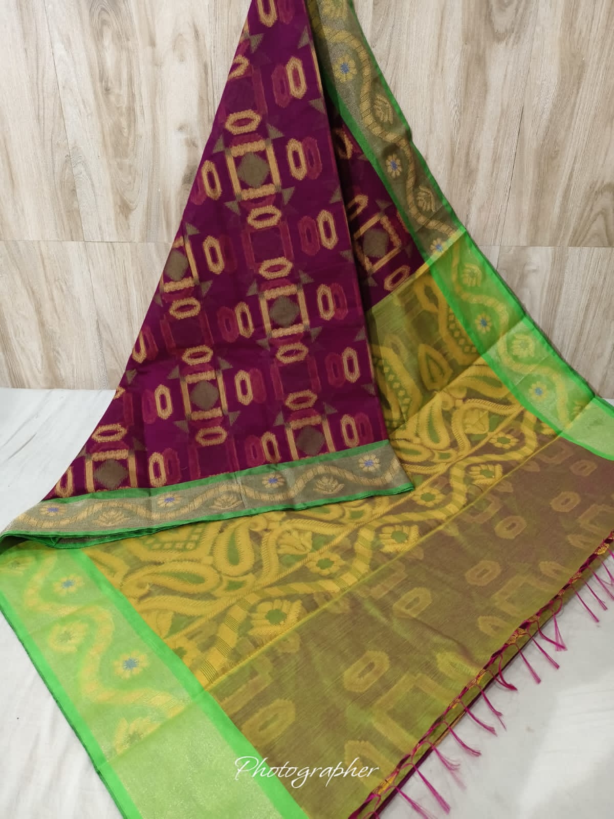 Pure Pochampally Banarasi Chanderi Cotton Saree