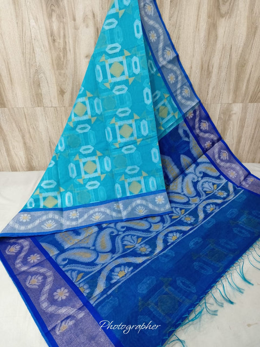 Pure Pochampally Banarasi Chanderi Cotton Saree