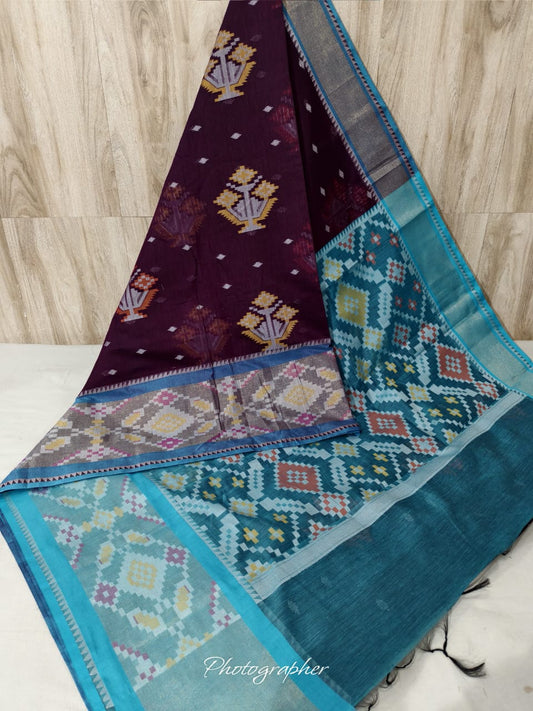 Pure Pochampally Banarasi Chanderi Cotton Saree