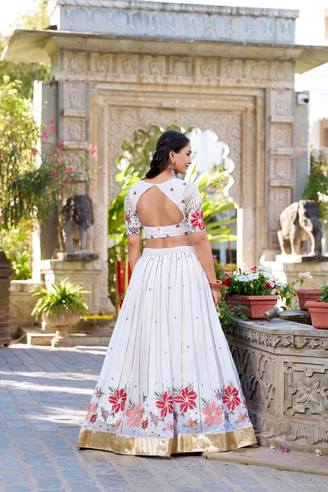 Exclusive Premium Georgette Lehenga Set with Sequins and Thread Embroidery