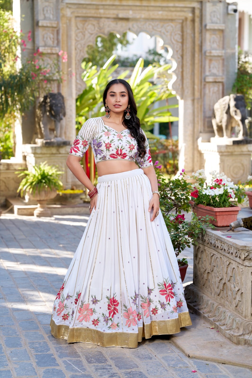 Exclusive Premium Georgette Lehenga Set with Sequins and Thread Embroidery