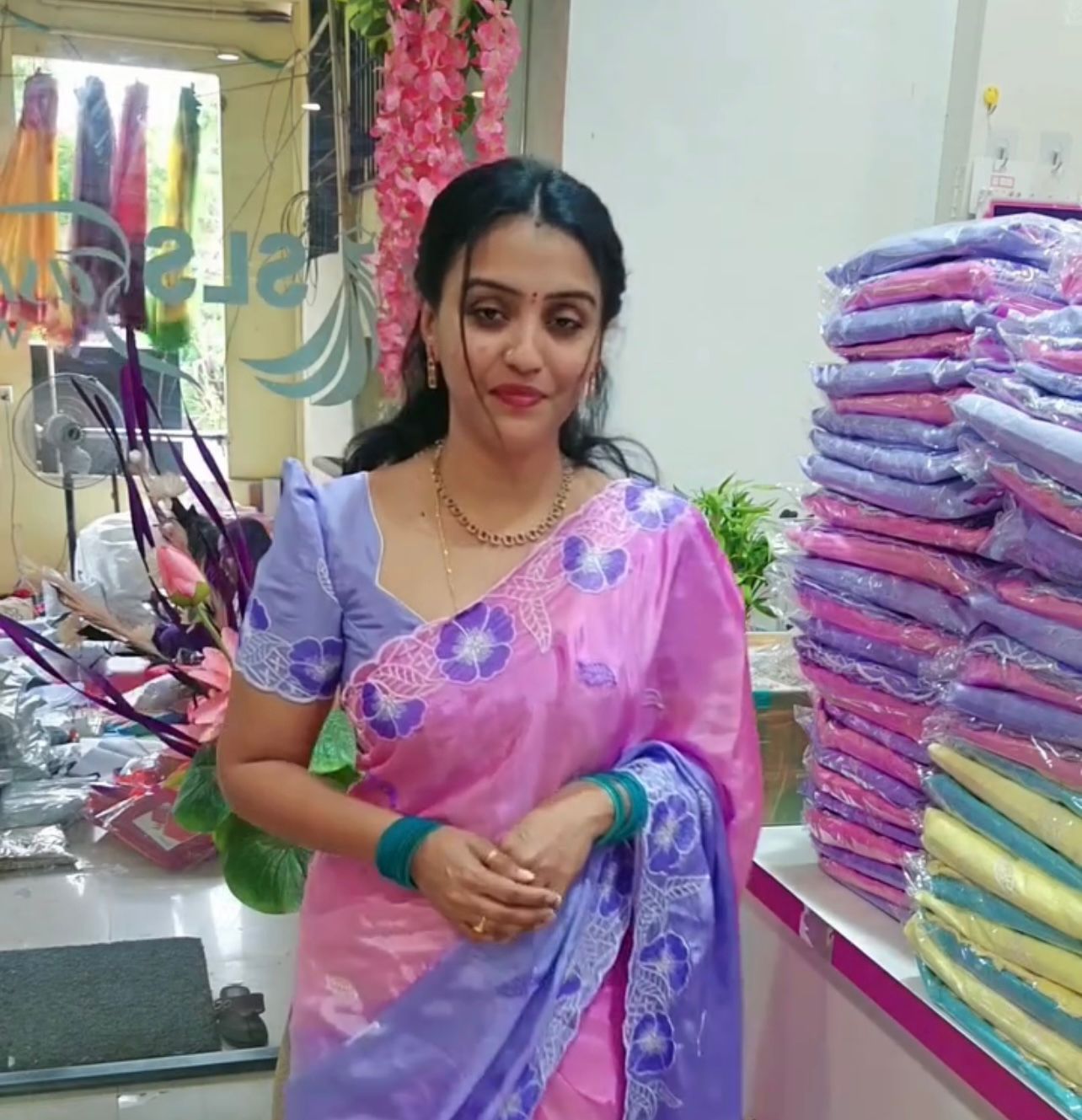 Premium Soft Chinon Saree with Heavy Embroidery & Zari Work