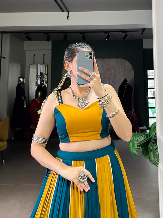 Pure Rayon Lehenga Choli Set with Gamthi Work