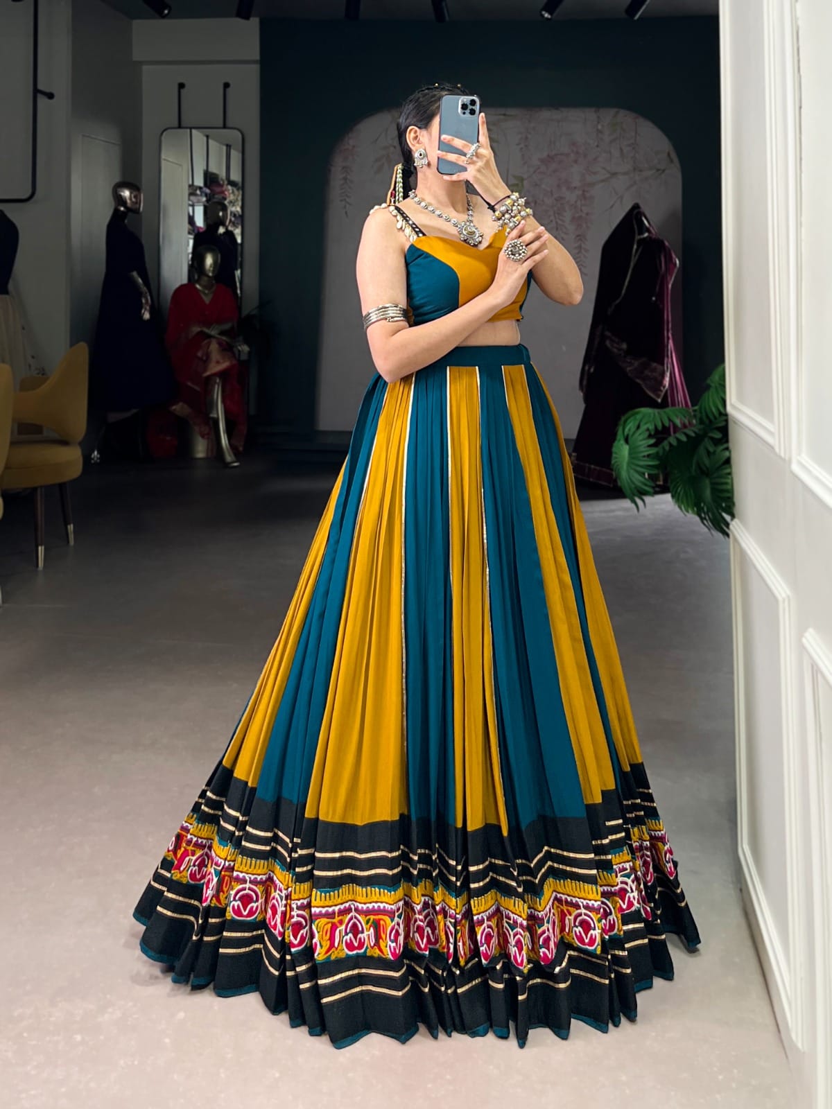 Pure Rayon Lehenga Choli Set with Gamthi Work