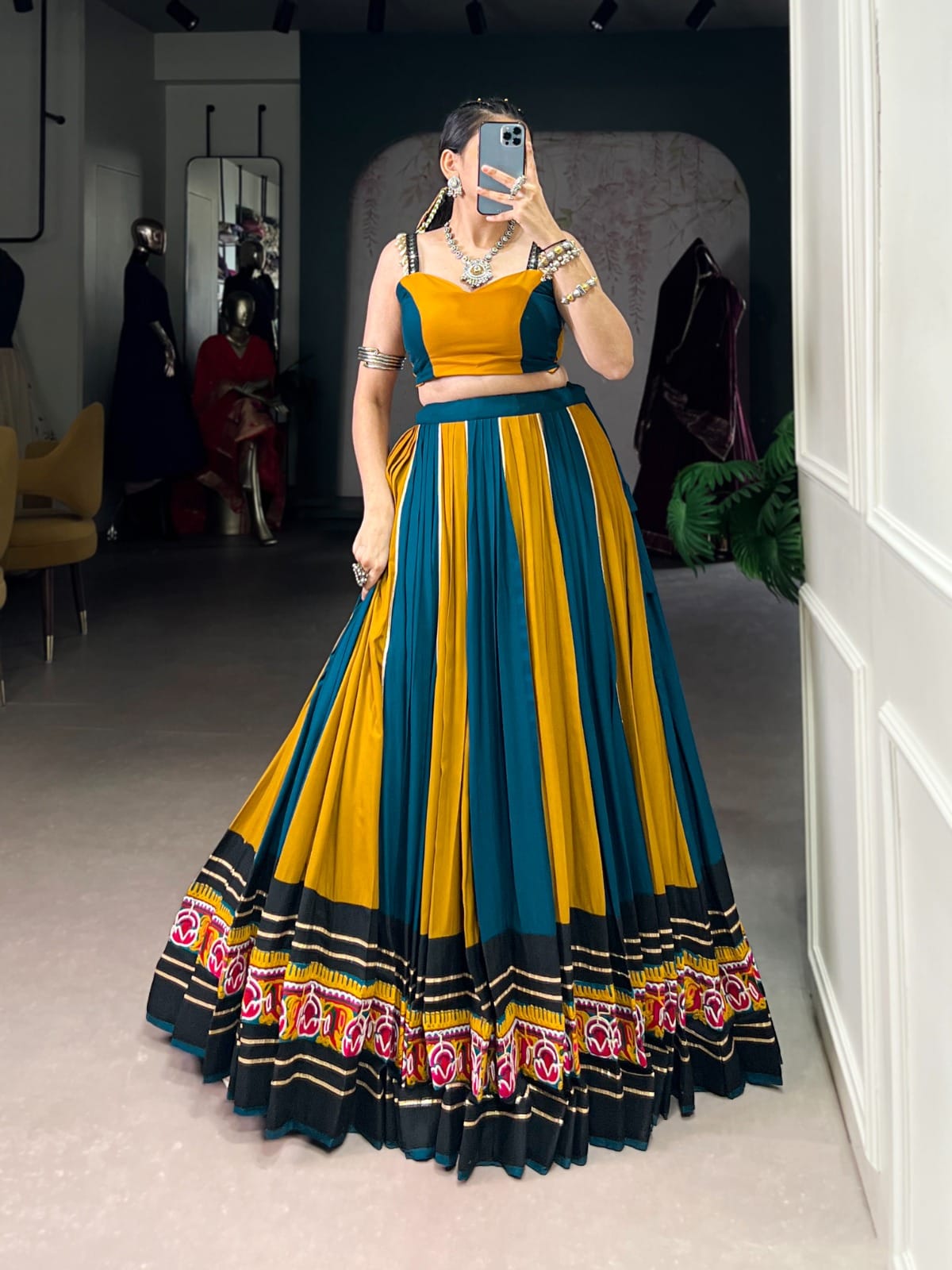 Pure Rayon Lehenga Choli Set with Gamthi Work