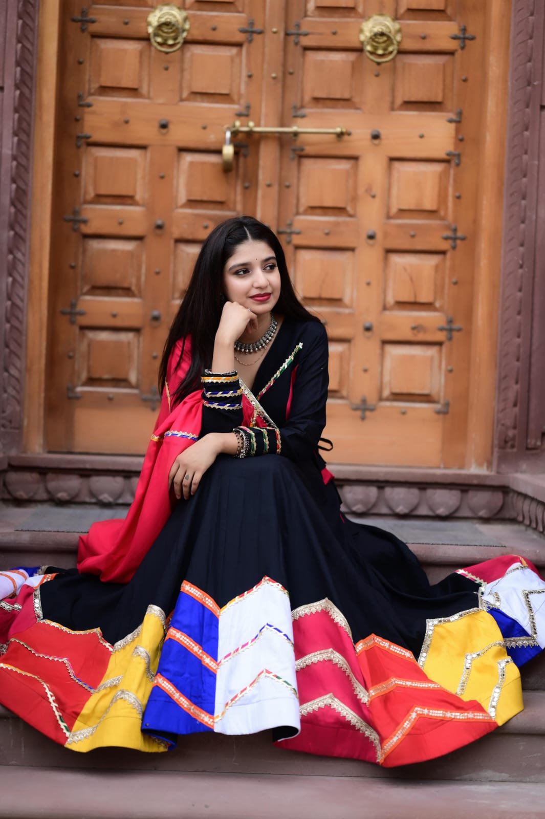 Navratri Special Pure Rayon Multi Color Lehenga Choli