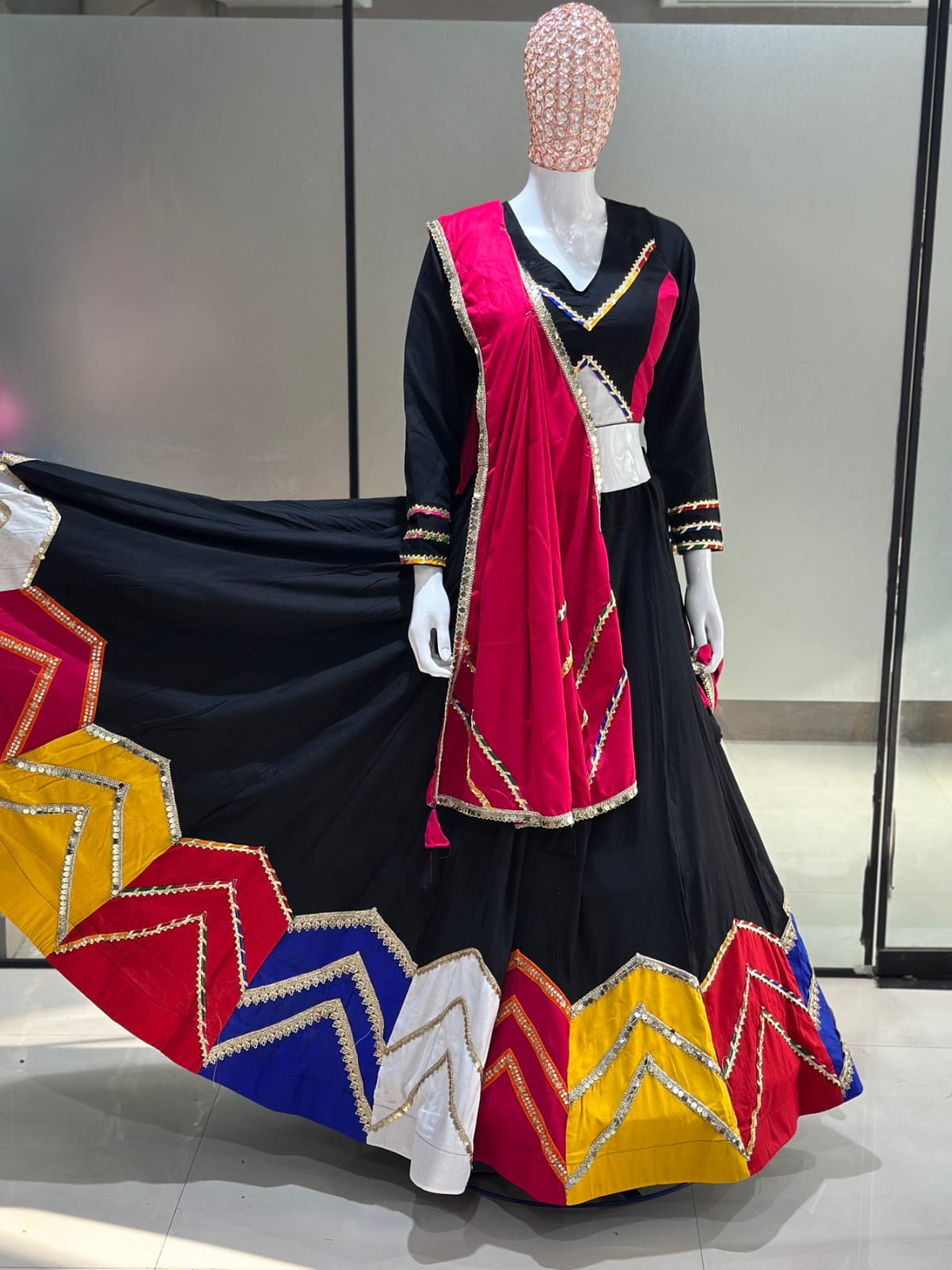 Navratri Special Pure Rayon Multi Color Lehenga Choli