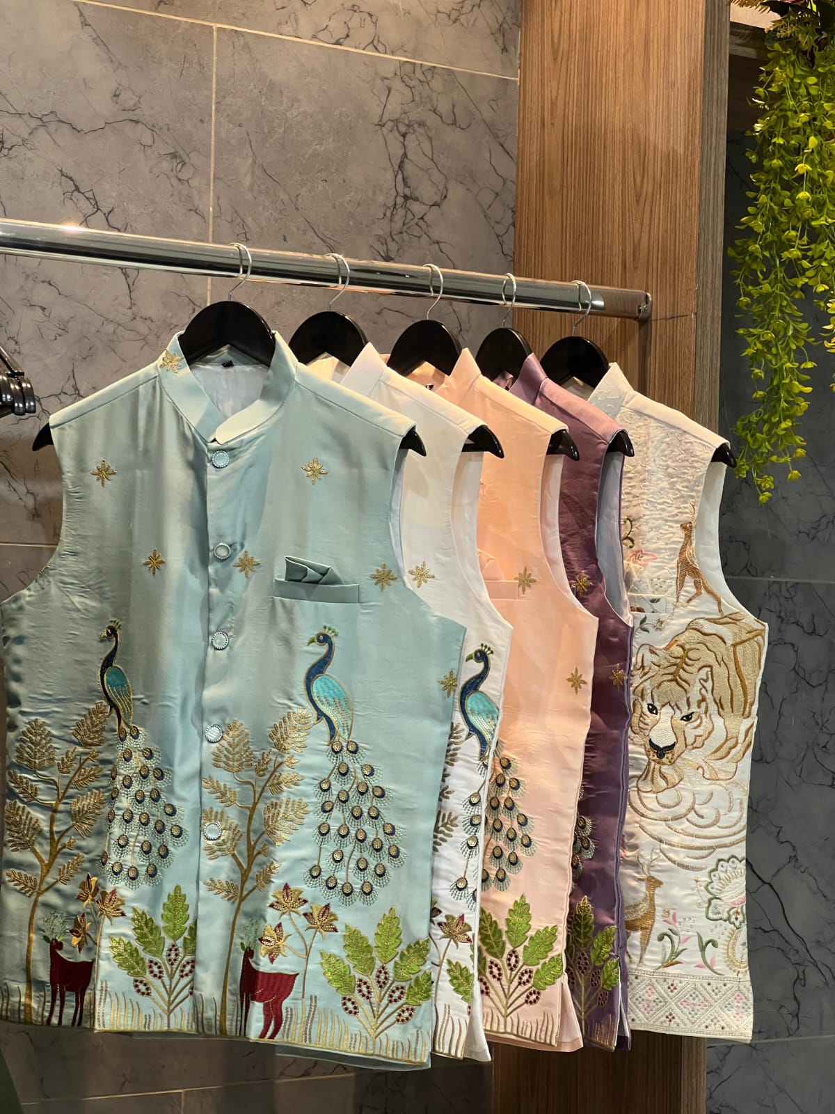 Ready-to-Wear Malai Satin Kurta Koti Pyjama Set with Heavy Embroidered Jacket